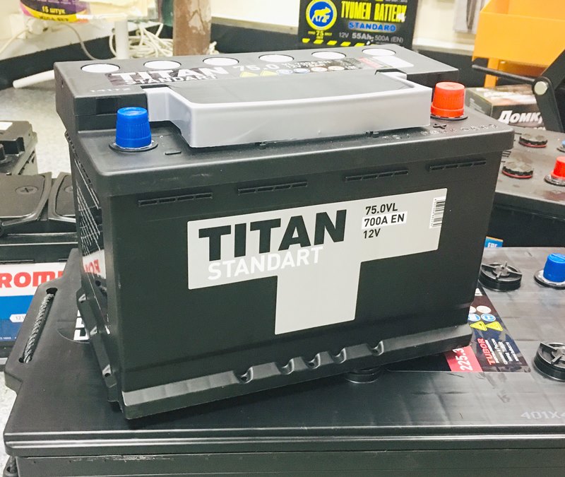 Аккумуляторы обратной полярности купить в москве. АКБ Titan Standart 75. Аккумулятор Титан 60 ампер. Аккумулятор Titan Standart 75 700. Аккумулятор Титан стандарт 75 производитель.